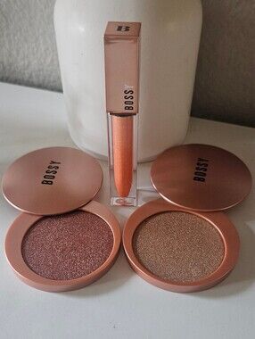 3 BOSSY Items. 2 Dazzling Highlighters & a Shimmery Lipgloss